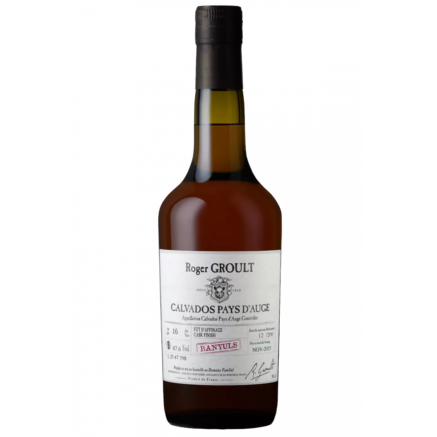 Roger Groult Calvados Hydromel Pays d'Auge 44.6% 500ml