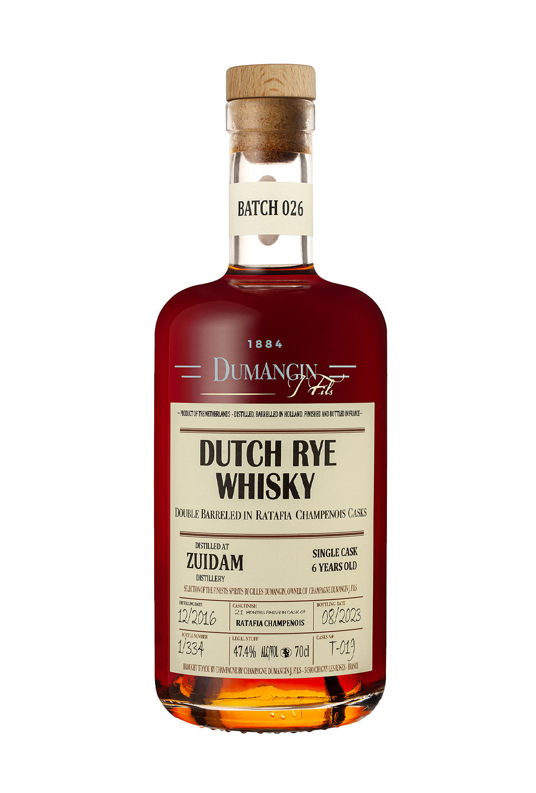Dumangin Batch 026 Dutch Rye Whiskey 47.4% 700ml