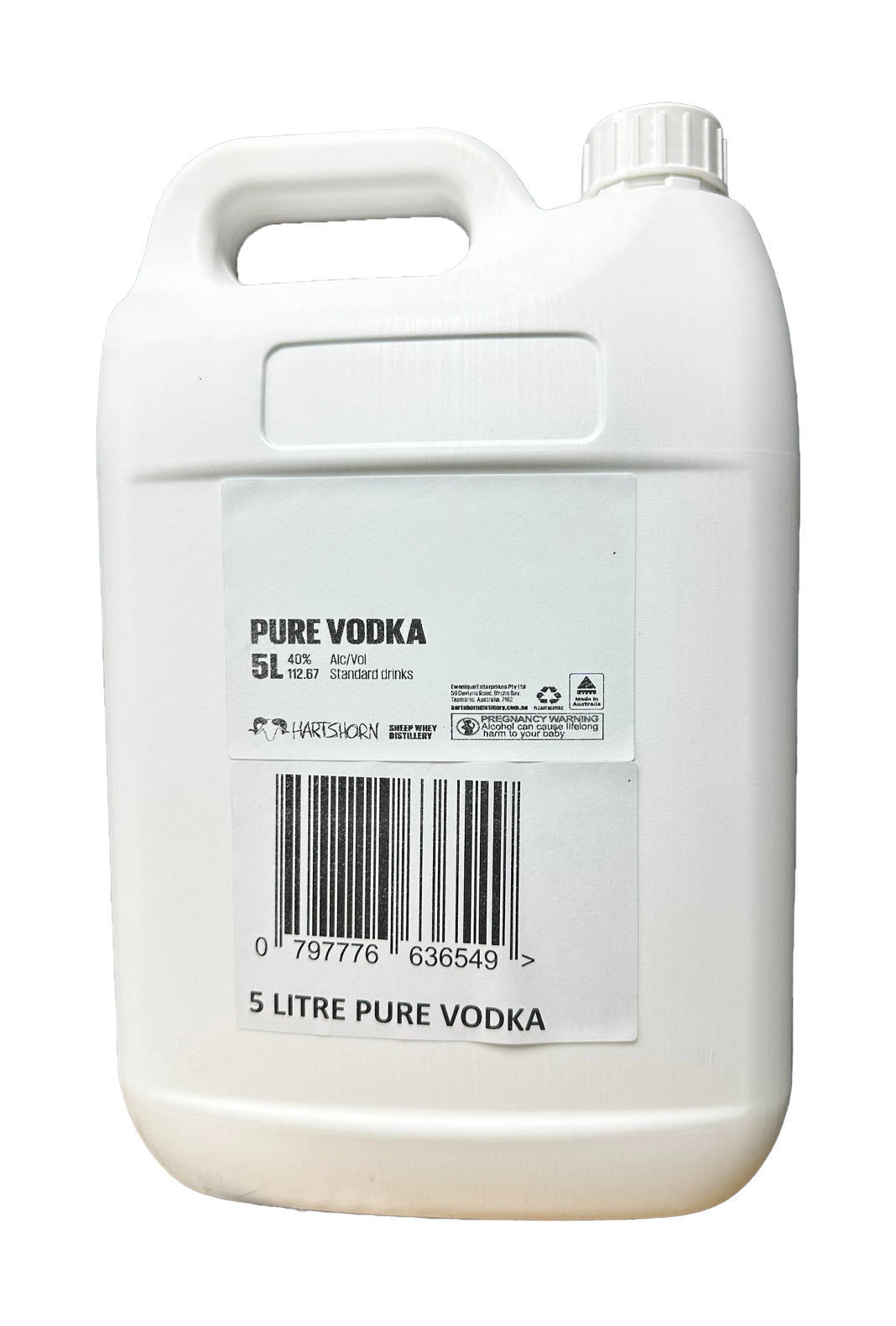 Hartshorn PURE Vodka Sheep Whey 40% 5L