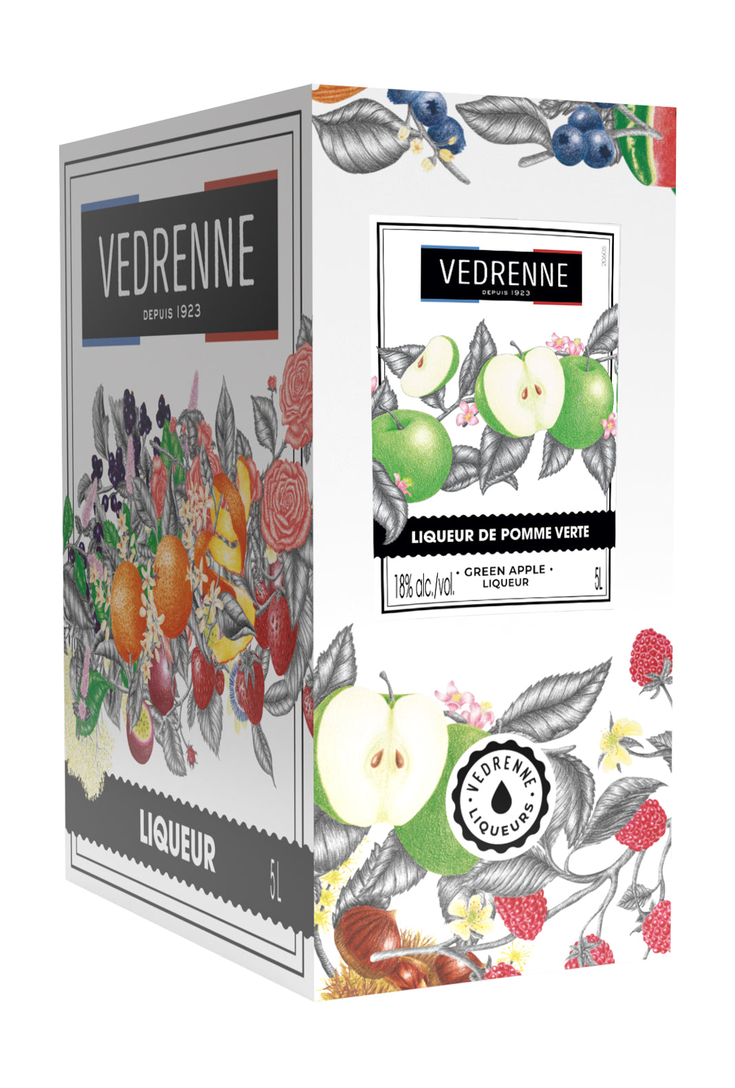 Vedrenne Liqueur de Pomme Verte (Green Apple) 18% 5L