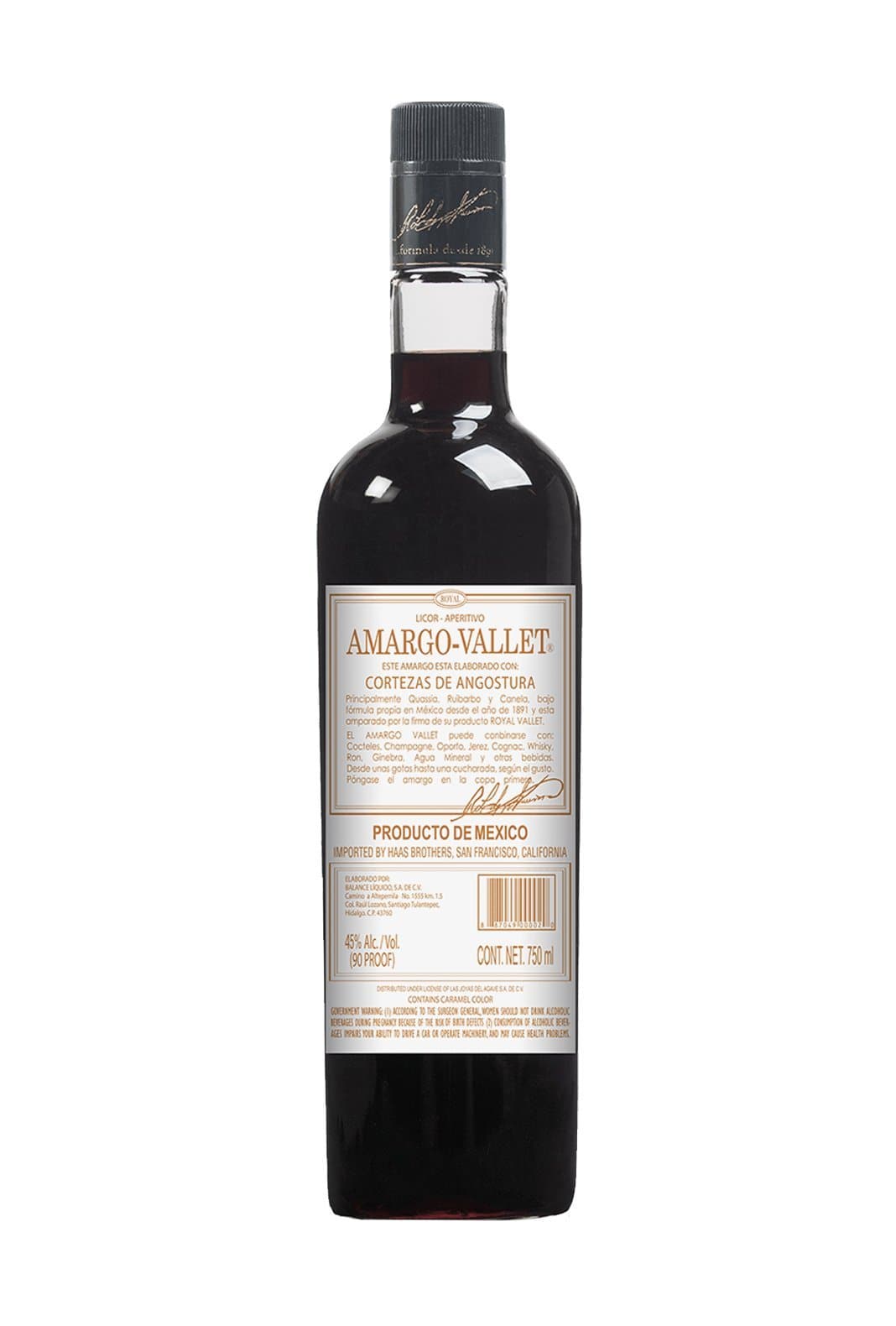 Henri Vallet Bitter Amargo 45% 750ml