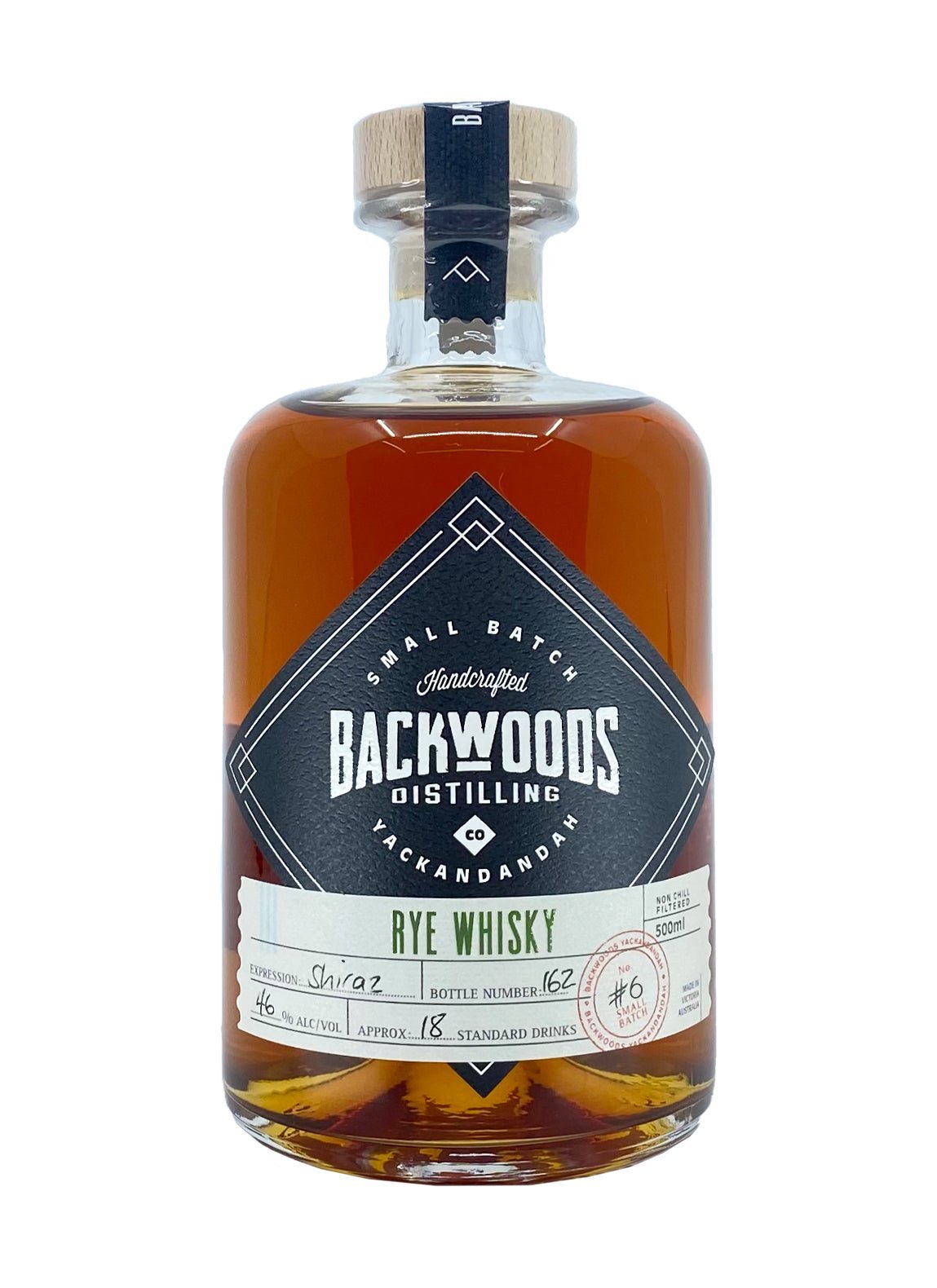 Backwoods Rye Whisky, Shiraz Barrels 46% 700ml