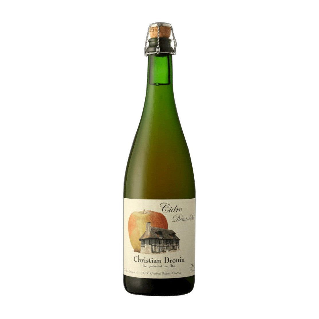 Christian Drouin Cidre Demi-Sec (Semi-Dry Apple Cider) Unpasteurised 3% 750ml