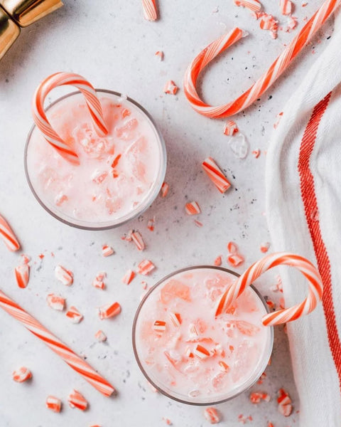 Creamy Candy Cane Cocktail (makes 2 servings)