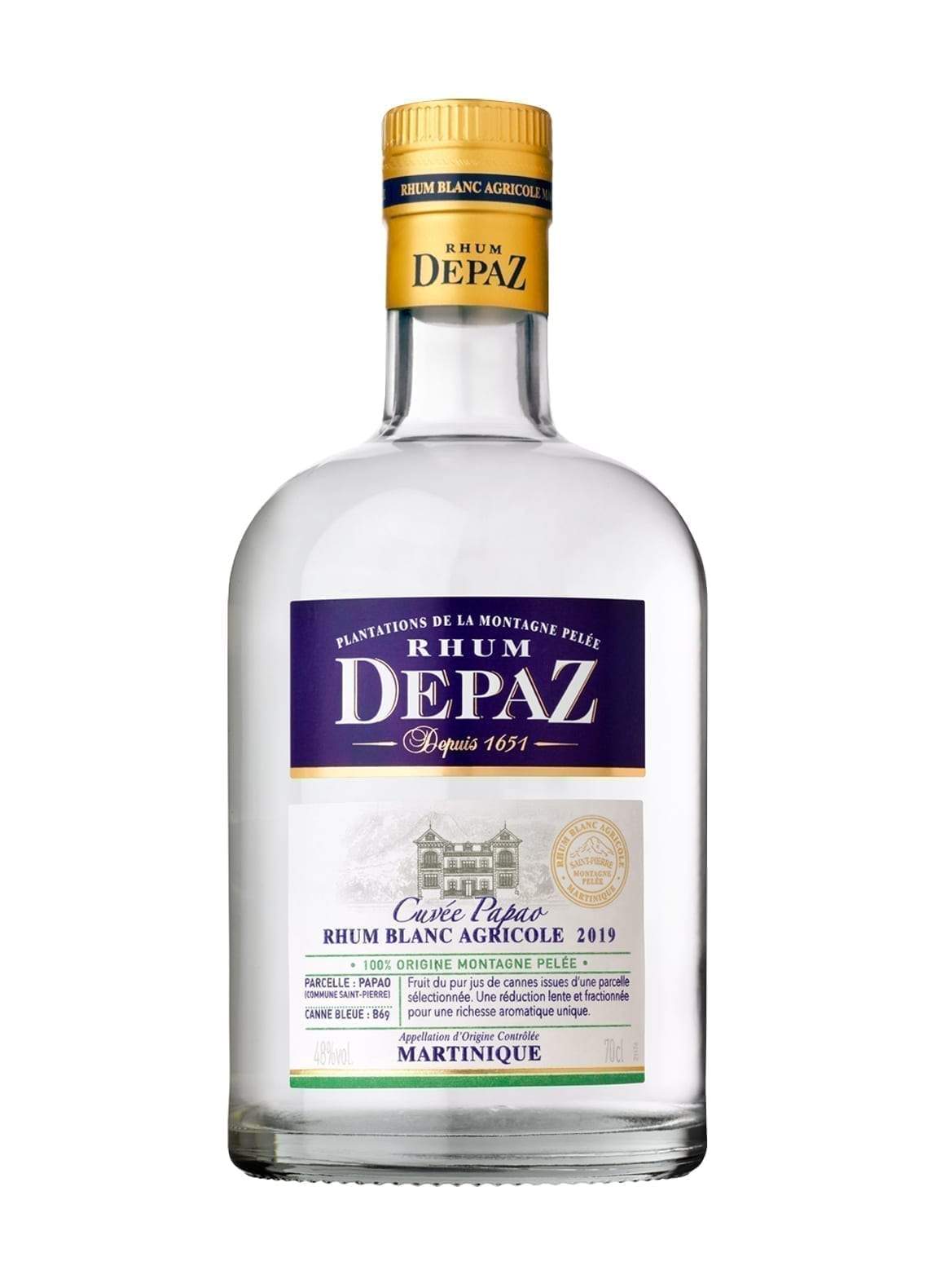 Rhum Depaz Blanc Agri PAPAO 48% 700ml