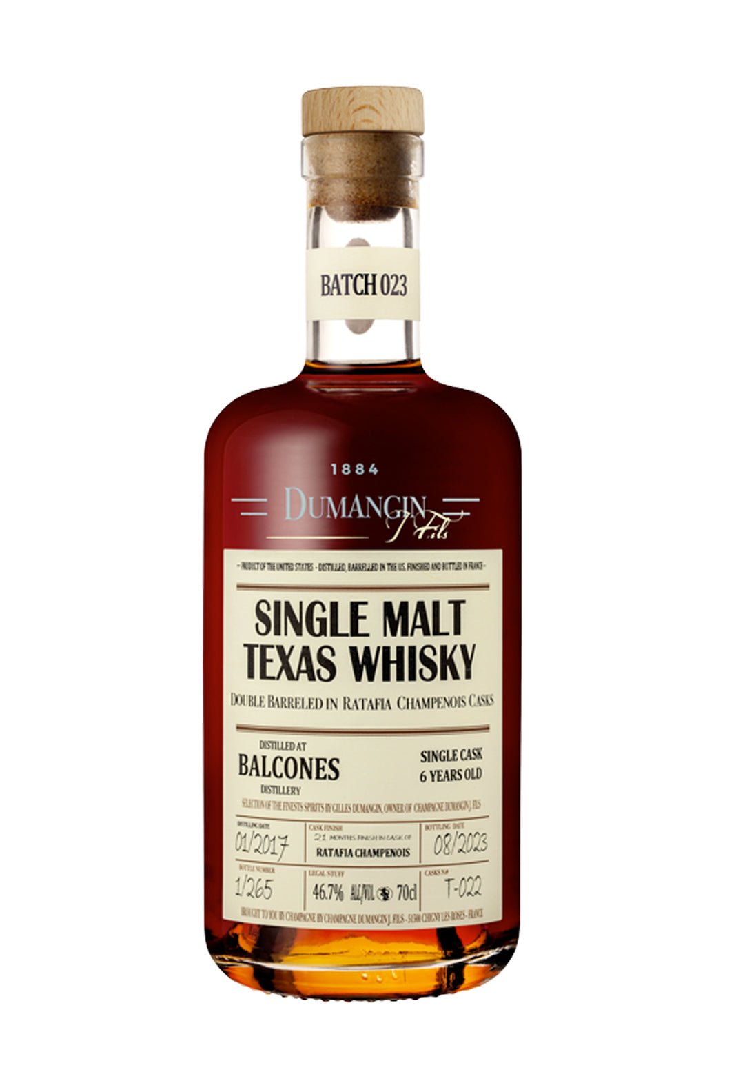 Dumangin 023 Balcones 2017 Single Mait Texas Whisky 46.7% 700ml