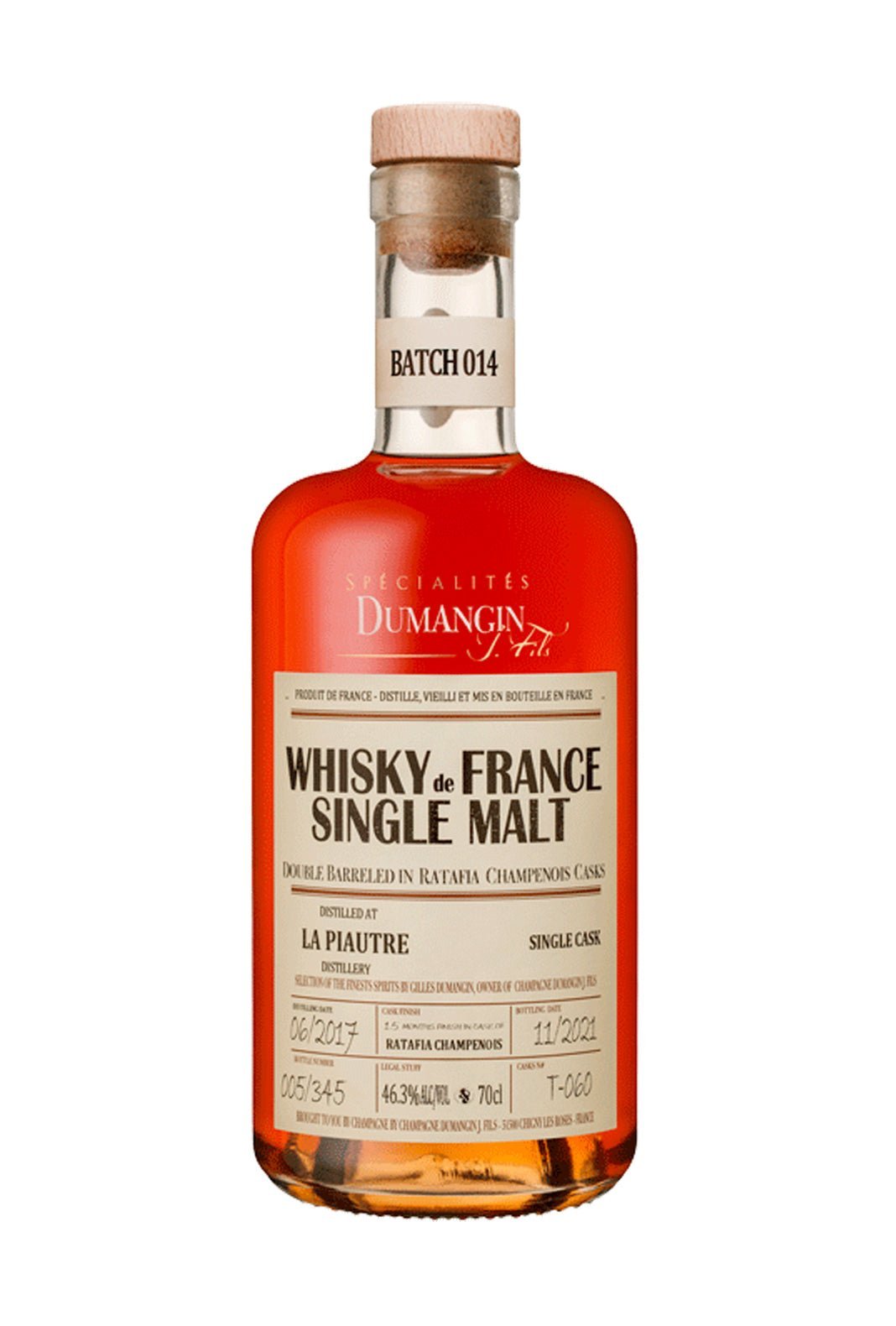 DUMANGIN WHISKY Batch 014 La Piautre 2017 46.3% 700ml