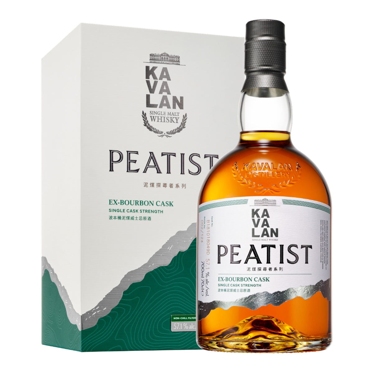 Kavalan Peatist ex-Bourbon bottle and box