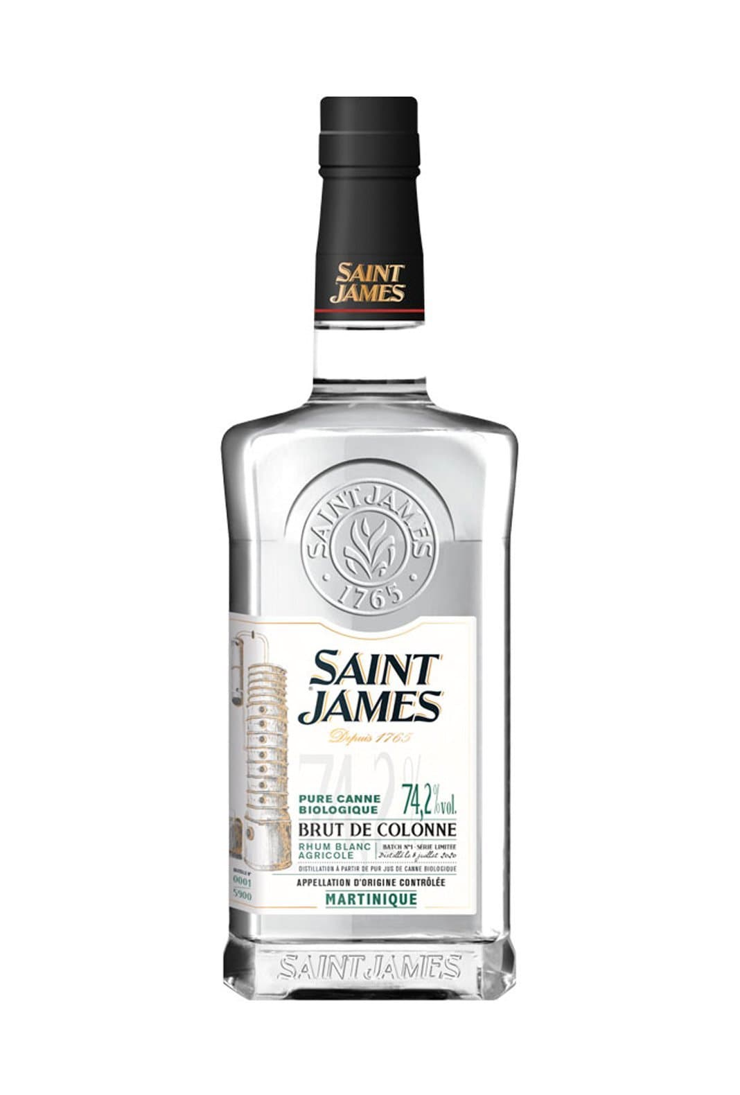 St James ORGANIC Rum Agricole Blanc 73.7% 700ml