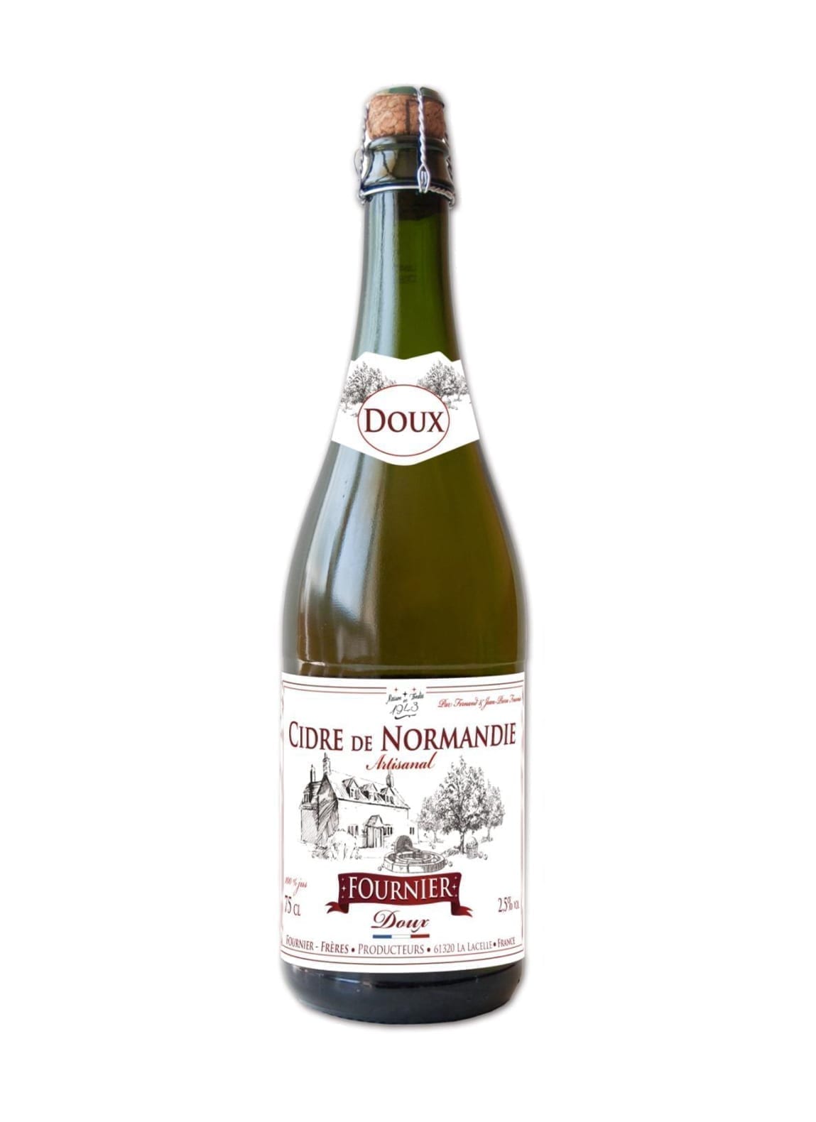 Fournier Doux Cidre de Normandie sweet apple cider) Artisanal 2.5% 750ml