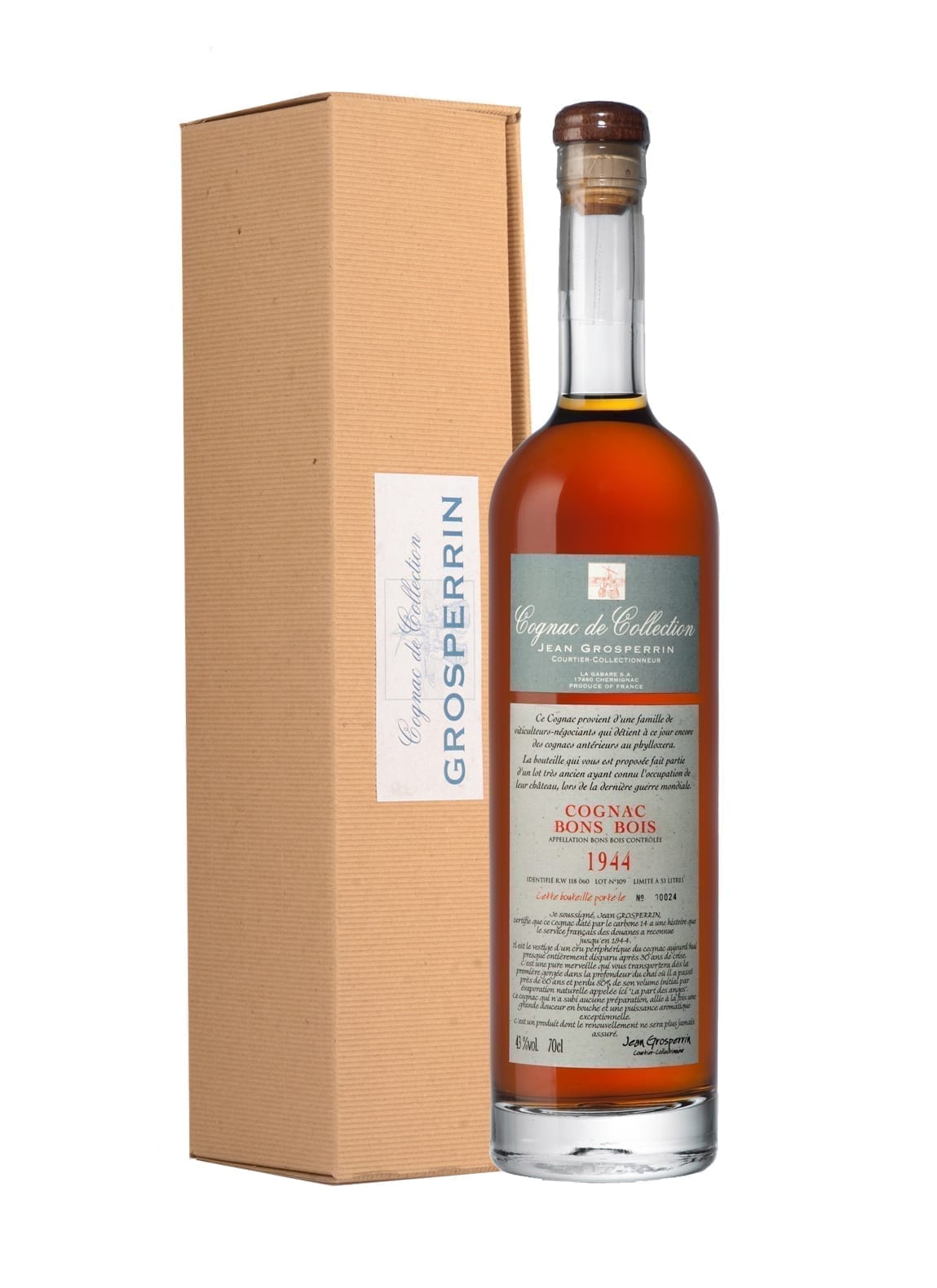 Grosperrin 'Cognac De Collection' 1944 aged 60yrs+, Bons Bois 42.7% 700ml