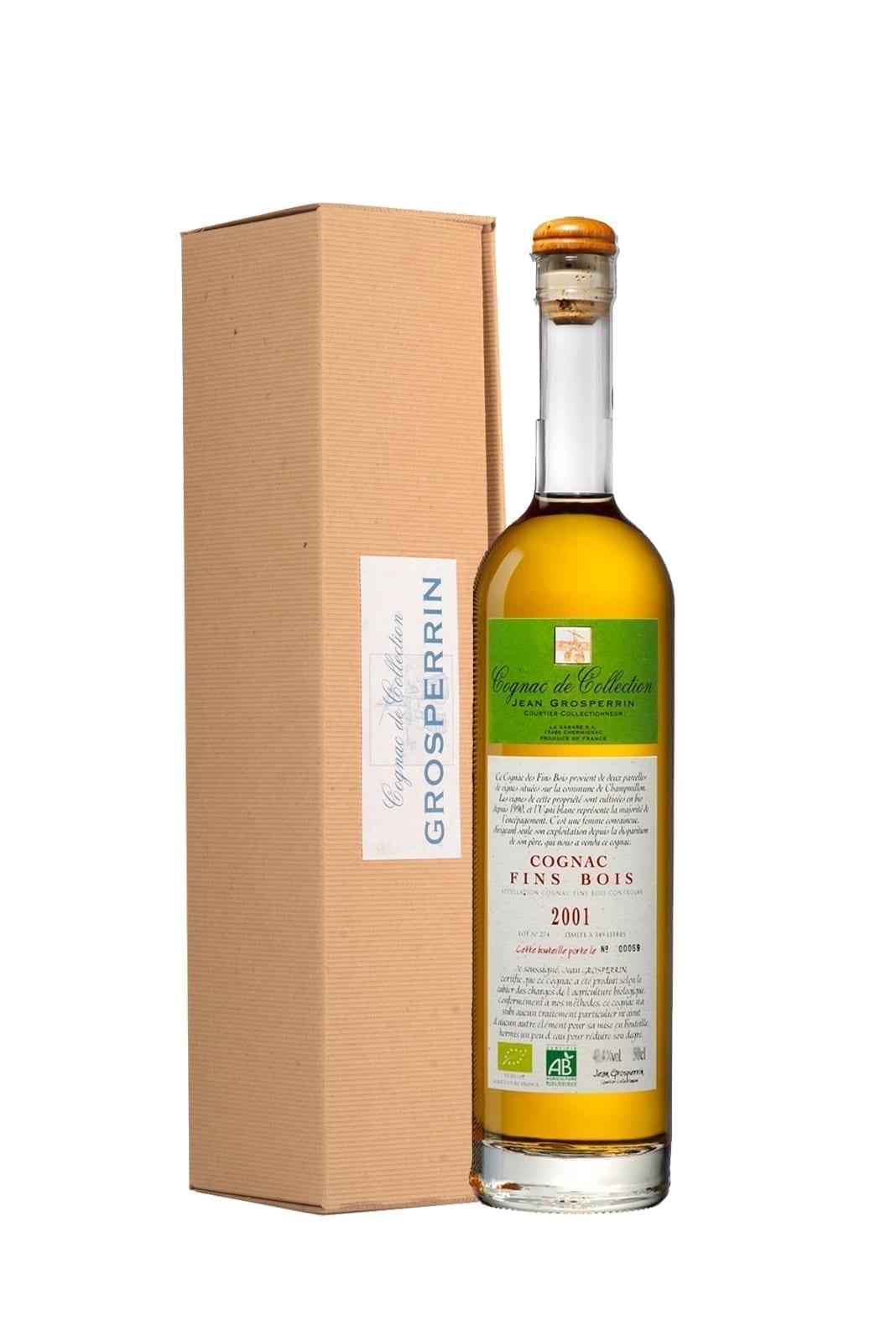 Grosperrin 'Cognac De Collection' 2001 ORGANIC aged 10 years, Fins Bois 43% 500ml